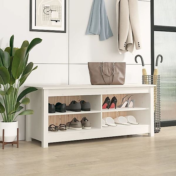 furnicato Schuhschrank Schuhbank Weiß 110x38x45,5 cm günstig online kaufen