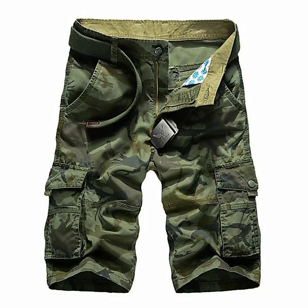 KIKI Cargoshorts Herren Camouflage Shorts Sommer Casual Cargo Shorts Retro günstig online kaufen