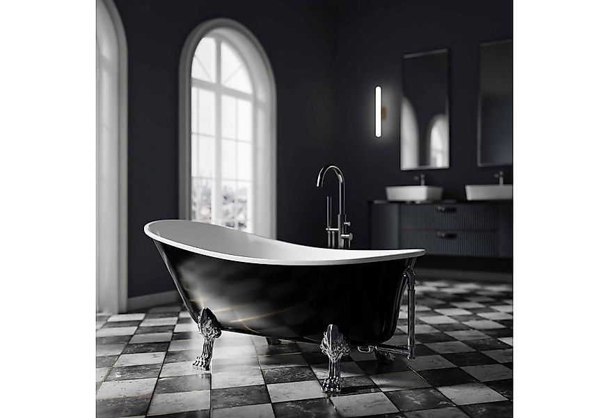 Bernstein Badewanne PARIS Schwarz glänzend, (freistehende Retro-Badewanne, günstig online kaufen