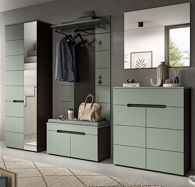 Inn.Furn Garderoben-Set Cooper, (Flurgarderobe in Salbei Grün und Basalt Gr günstig online kaufen