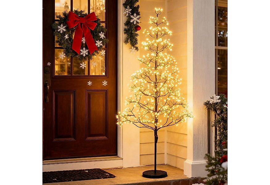 COSTWAY Dekobaum (1 St), LED Birkenbaum, künstlicher Weihnachtsbaum, Schwar günstig online kaufen