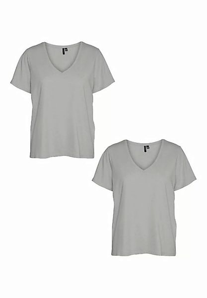 Vero Moda T-Shirt T-Shirt 2er-Set Basic V-Ausschnitt Top (2-tlg) 7495 in Gr günstig online kaufen