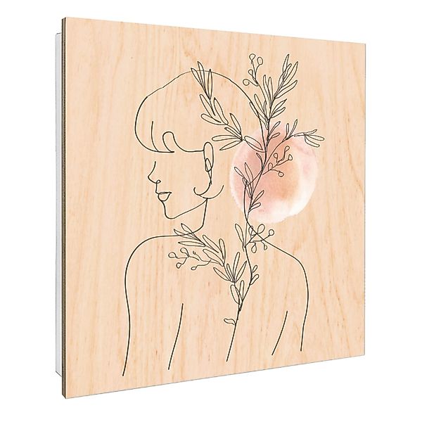 Banjado Schlüsselkasten mit Holzfront 30x30cm Weiß Scharnier Links 50 Haken günstig online kaufen