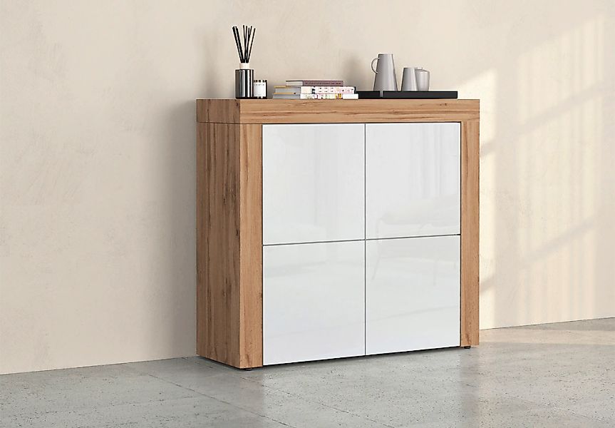 INOSIGN Highboard "CHRONOS Breite 140 cm mit 4 Türen und 8 Fächer Made in I günstig online kaufen