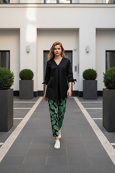 Zuckerwatte Longbluse mit V-Ausschnitt günstig online kaufen