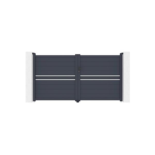 Casanoov Flügeltor 3M Cimone H 160 Graues Aluminium günstig online kaufen