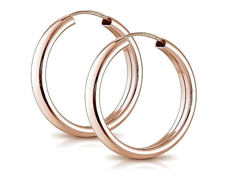 Materia Paar Creolen Damen Rosegold Ø25mm SO-120, Sterlingsilber, rosevergo günstig online kaufen