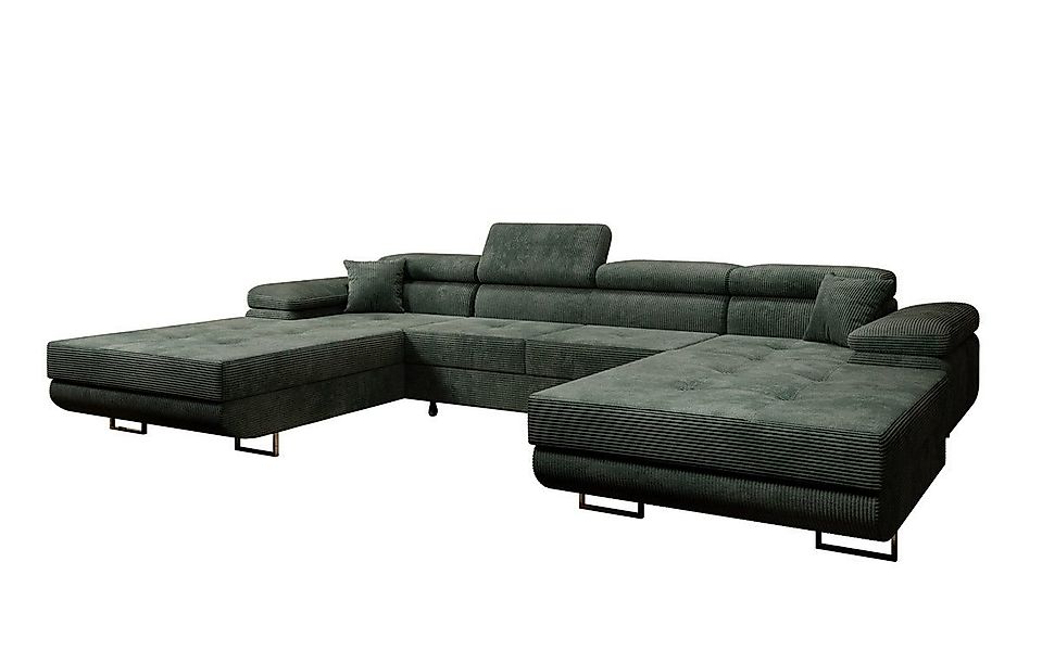 Luxusbetten24 Schlafsofa Designer Sofa Calvera U in Cord, mit Stauraum und günstig online kaufen