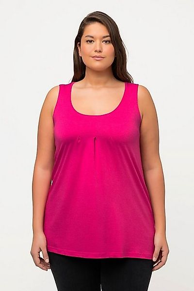 Ulla Popken T-Shirt Top Zierfalten A-Linie Rundhals ärmellos Modal günstig online kaufen