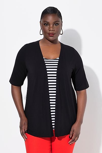 Ulla Popken T-Shirt 2-in-1-Shirt Ringel Rundhals günstig online kaufen
