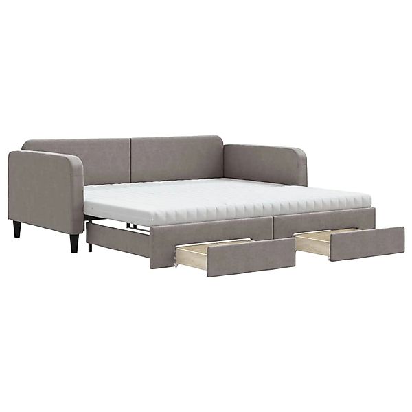 vidaXL Tagesbett Ausziehbar mit Schubladen Taupe 100x200 cm Stoff1883327 günstig online kaufen