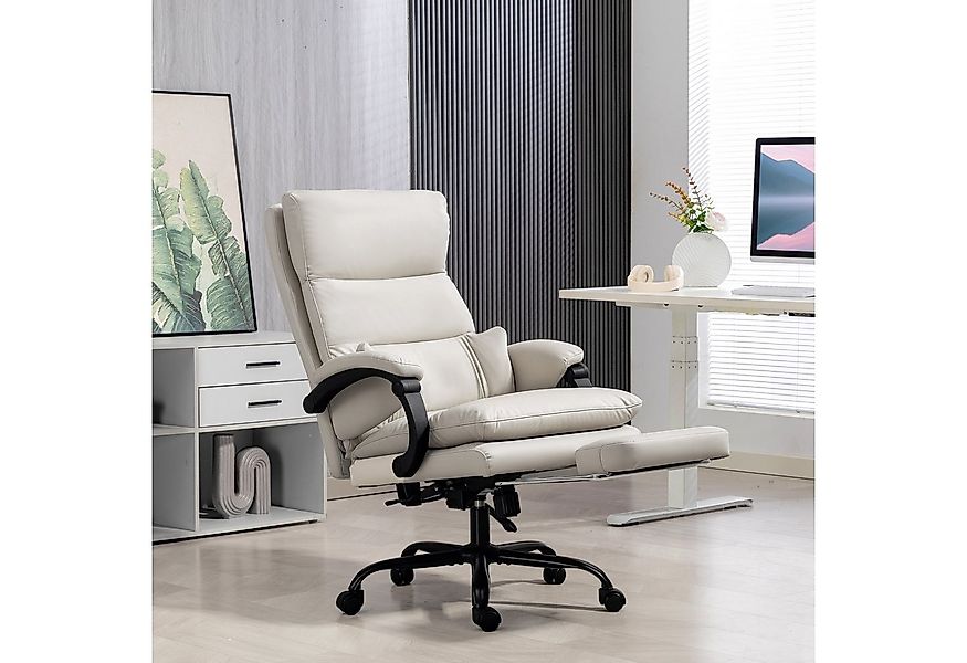 HOMCOM Schreibtischstuhl mit Lendenwirbelstütze, Armlehne, Fußstütze (Höhen günstig online kaufen