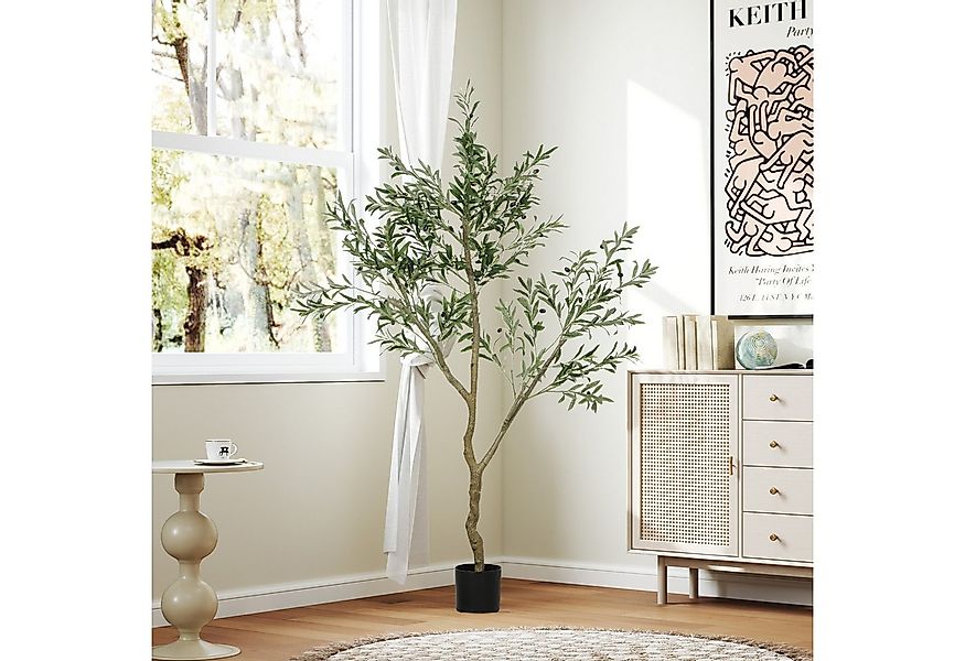 Kunstpflanze Kunstpflanze, Olivenpflanze in Pflanztopf Olivebaum, HOMCOM, H günstig online kaufen