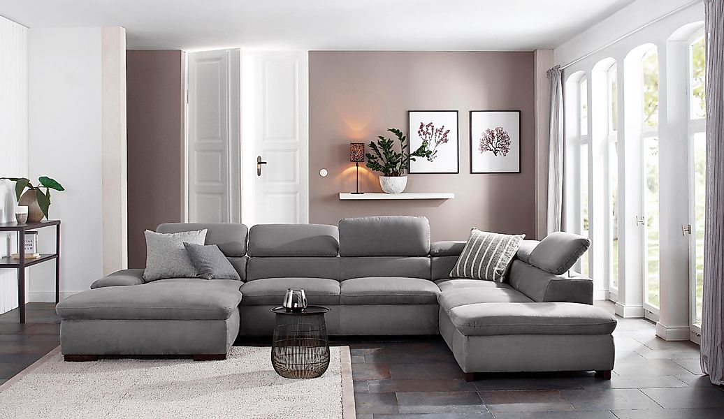 Home affaire Wohnlandschaft Alberto U-Form, mit günstig online kaufen