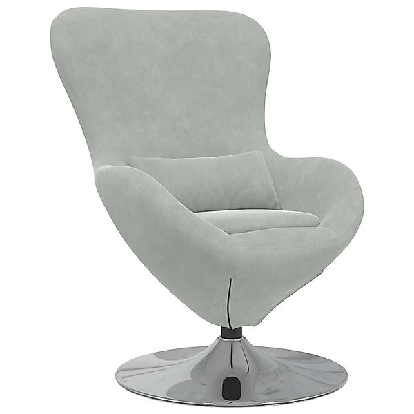 vidaXL Eiersessel Hellgrau 63 x 73 x 90 cm Samt 42002724 günstig online kaufen