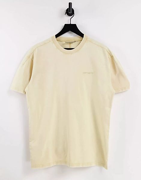 Carhartt WIP – Ashfield – Stückgewaschenes Oversize-T-Shirt in Braun günstig online kaufen
