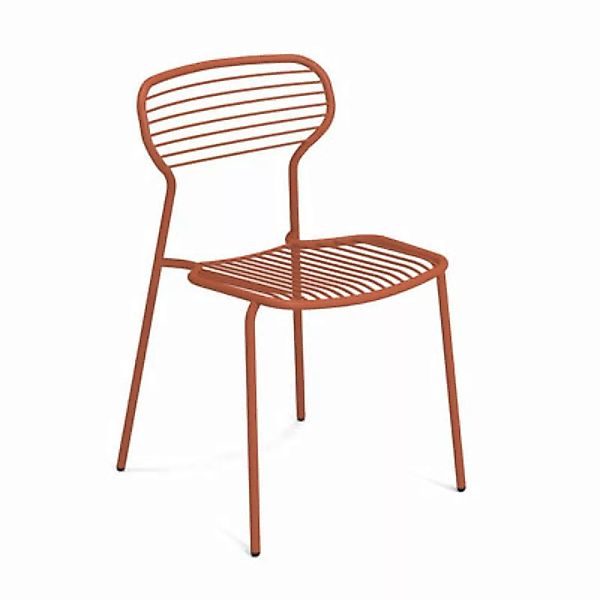 Stapelbarer Stuhl Apero metall rot / Stahl - Emu - günstig online kaufen