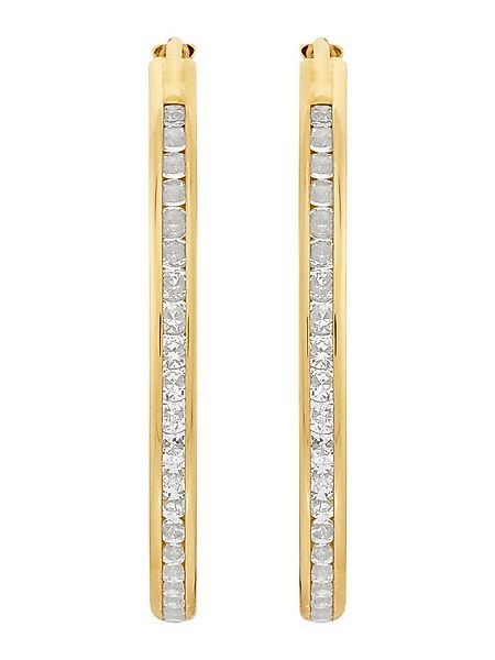 FAVS Paar Creolen FAVS Damen-Creolen 375er Gelbgold 90 Zirkonia (Paar) günstig online kaufen