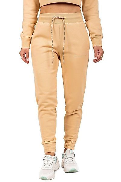 Reichstadt Jogginghose Damen slim fit Sporthose Marken-Stick 23RSW039 Beige günstig online kaufen