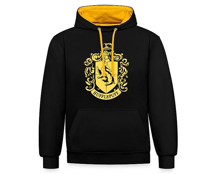 Spreadshirt Hoodie Harry Potter Hufflepuff Wappen Unisex Kontrast Hoodie (1 günstig online kaufen
