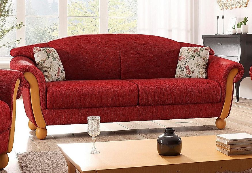 Home affaire 3-Sitzer Milano, bequemes Sofa mit geschwungenen Armlehnen, La günstig online kaufen
