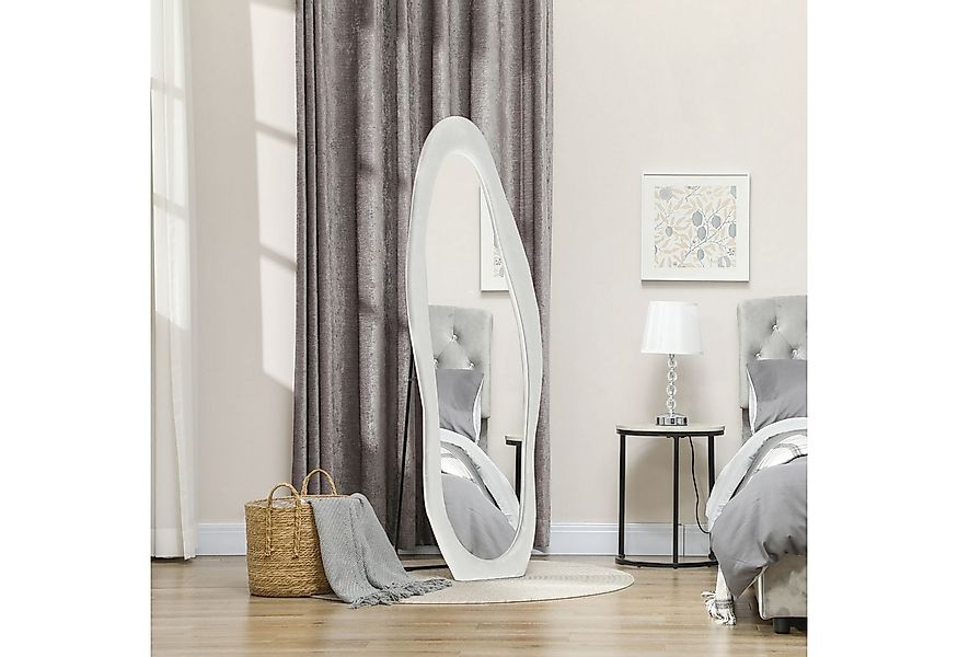 HOMCOM Standspiegel 50 x 160 cm mit samtartiger Rahmenbezug (Wandspiegel, 1 günstig online kaufen