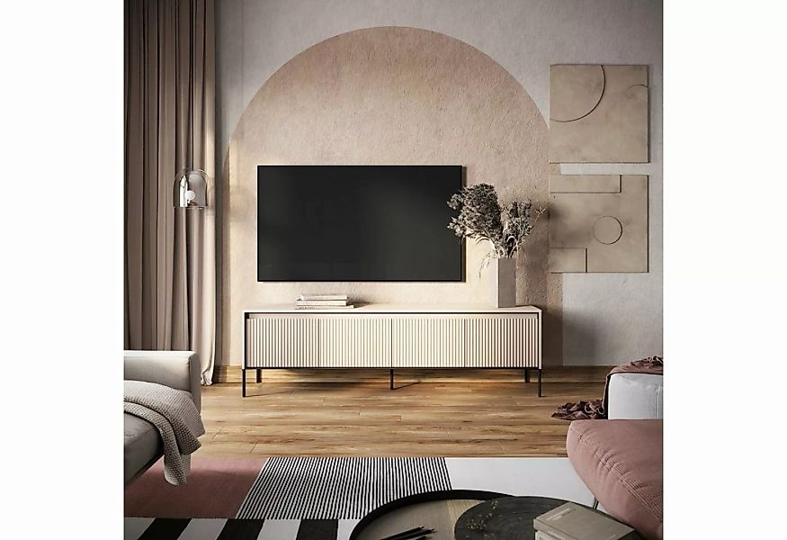 Compleo TV-Schrank FLORE, TV-Tisch, mit LED-Beleuchtung, 4 Türen, Modern Wo günstig online kaufen