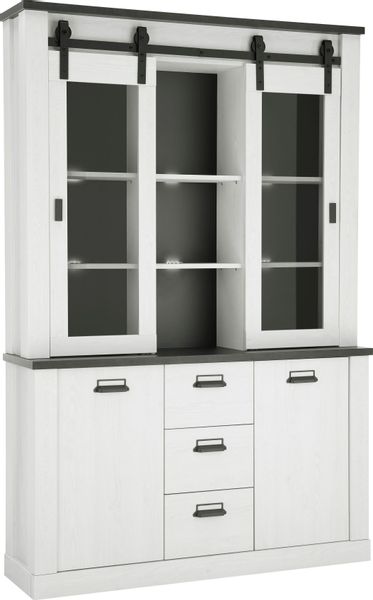 Home affaire Buffet "SHERWOOD" Holz Dekor, mit Scheunentorbeschlag und Apot günstig online kaufen