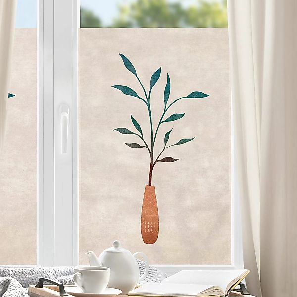 Fensterfolie Boho Blätter In Vase I günstig online kaufen