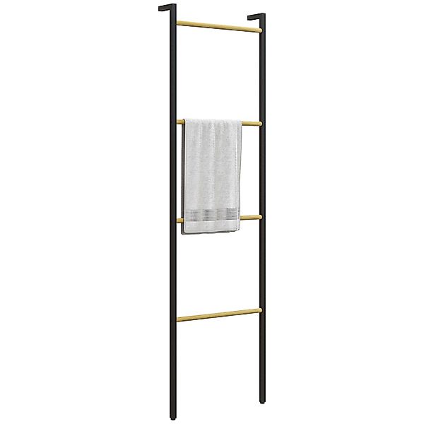 HOMCOM Handtuchleiter 49 x 167,5 cm mit 4 Stangen Schwarz günstig online kaufen