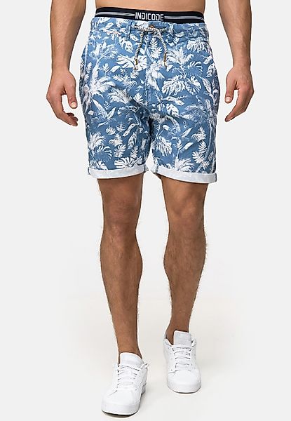 Indicode Chinoshorts Brayan mit Allover-Print, Leinenmix günstig online kaufen