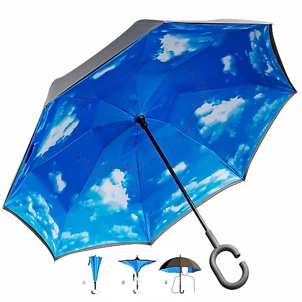 Goods+Gadgets Upside Down Regenschirm Umgedrehter Regenschirm günstig online kaufen