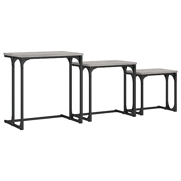 vidaXL Satztische 3 Stk. Grau Sonoma Holzwerkstoff Modell 6 günstig online kaufen