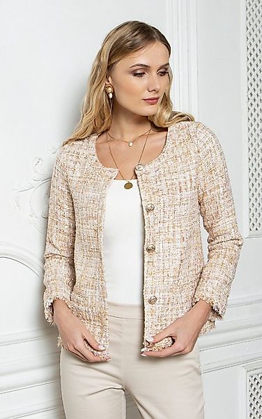 Passioni Bouclèjacke in Beige und Gold günstig online kaufen