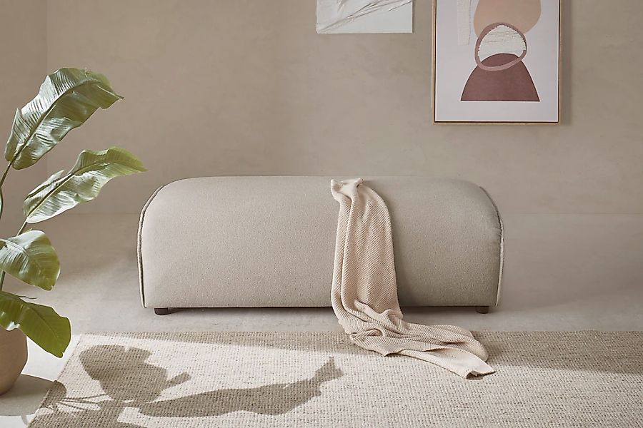 LeGer Home by Lena Gercke Hocker "PIARA, Polsterhocker mit Kedernaht in Cor günstig online kaufen