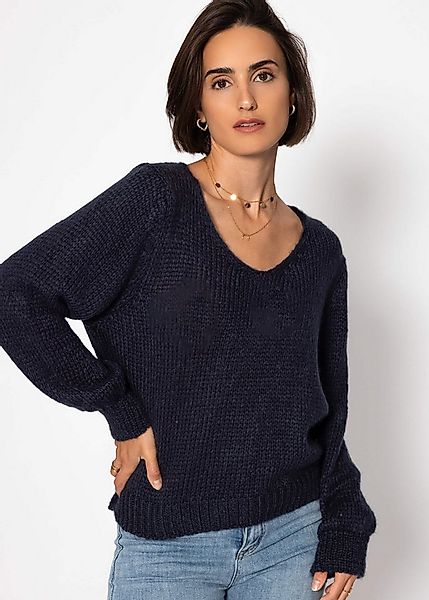 SASSYCLASSY Strickpullover Pullover mit V-Ausschnitt für Damen Weicher Stri günstig online kaufen