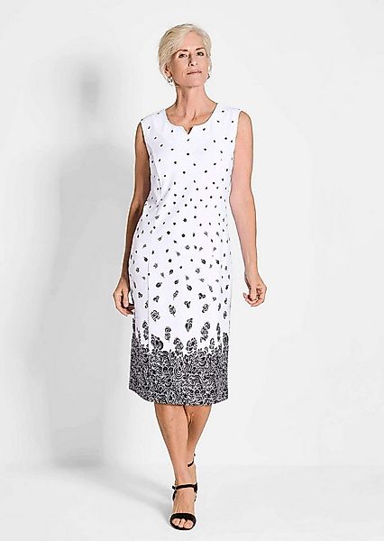 GOLDNER Abendkleid Kurzgröße: Midi-Kleid mit Gehschlitz, Rundhalsausschnitt günstig online kaufen