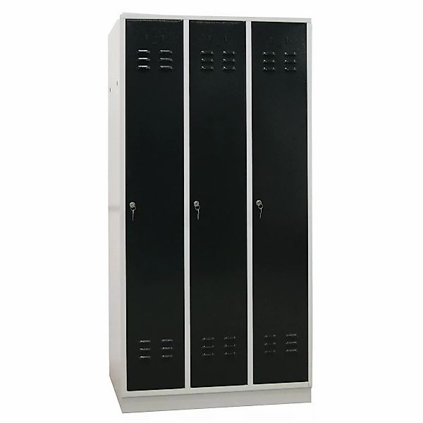 PROREGAL Garderobenschrank Ermine mit 3 Türen HxBxT 178 x 89 x 50 cm Lichtg günstig online kaufen