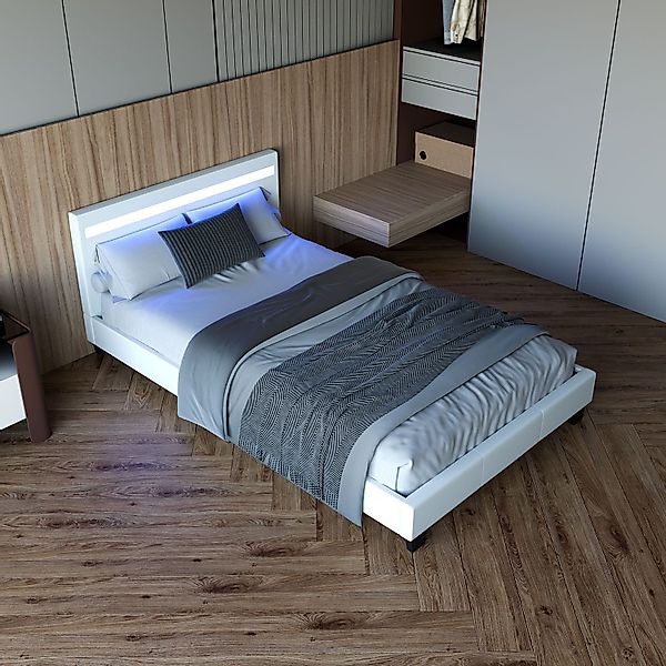 Juskys Polsterbett Verona, 120x200 cm, LED-Licht, günstig online kaufen