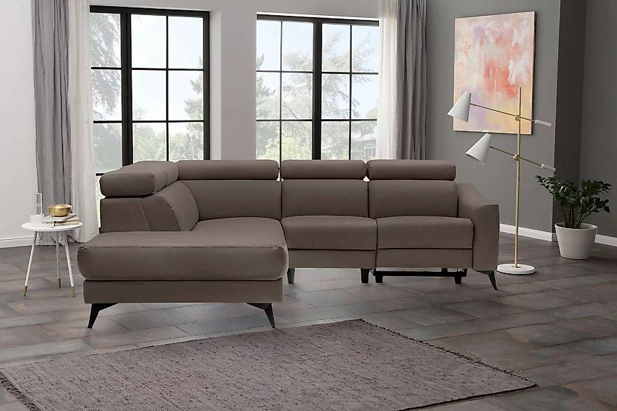 Places of Style Ecksofa »Valerio«, mit 1 elektrischer Relaxfunktion und USB günstig online kaufen