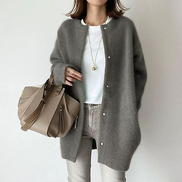KIKI Anorak Damen Mantel mit Reißverschluss, Lang Flauschige Warme Slouchy günstig online kaufen