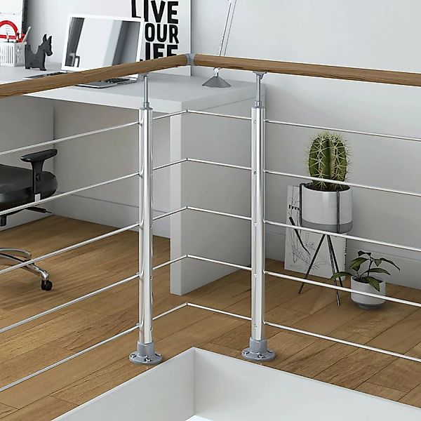 Dolle Geländerset mit Eichehandlauf für Bodenmontage 150 cm FSC® günstig online kaufen