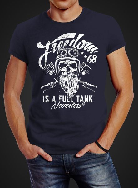 Neverless Print-Shirt Herren T-Shirt Biker Motorrad günstig online kaufen
