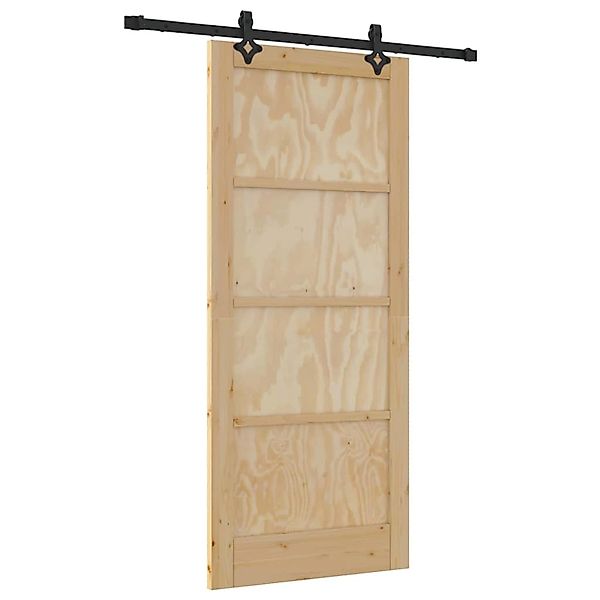 vidaXL Schiebetür-Set ORKDAL Natur und Schwarz 86 x 198,5 cm 3333622 günstig online kaufen