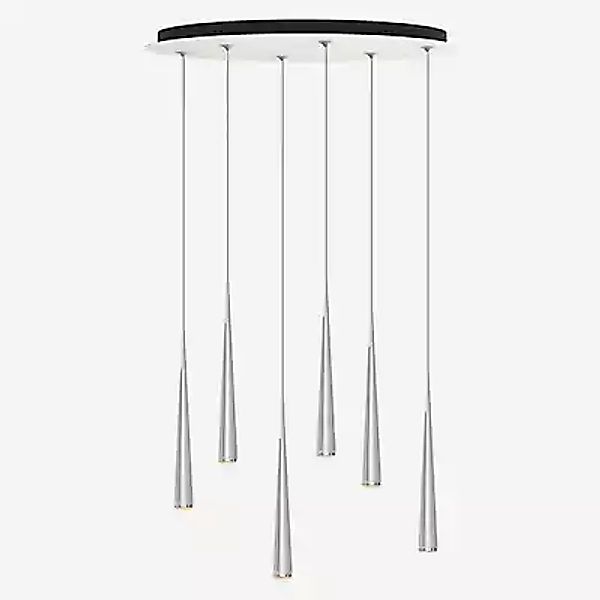 Grau Niceone Pendelleuchte LED Cluster - 6-flammig, chrom/grau - 200 cm günstig online kaufen