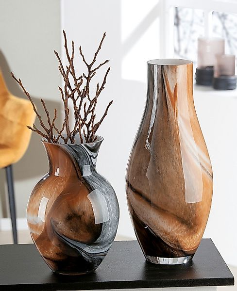 GILDE Tischvase »Draga, Höhe ca. 26 cm«, (1 St.), dekorative Vase aus Glas, günstig online kaufen