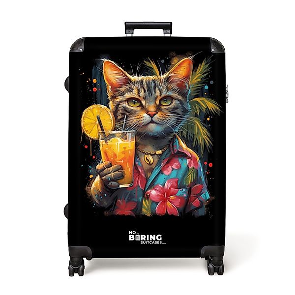 NoBoringSuitcases.com© Hartschalen-Trolley Katze im tropischen Streetart-St günstig online kaufen