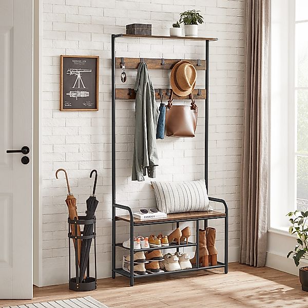 VASAGLE Garderobenständer Garderobe, mit Schuhregal, 85 günstig online kaufen