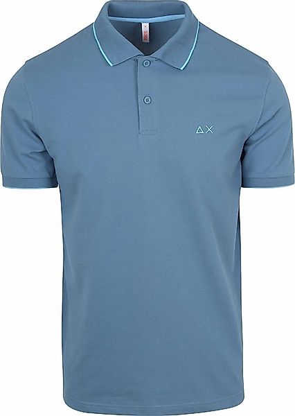 Sun68 Poloshirt Small Stripe Collar Avio Blau - Größe L günstig online kaufen