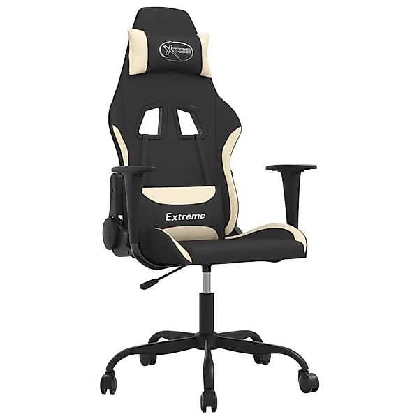 vidaXL Gaming-Stuhl mit Massagefunktion Schwarz und Creme Stoff 345469 günstig online kaufen